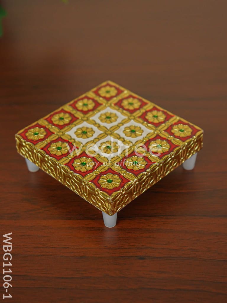 Golden Finished Red Meenakari Manai - WBG1106
