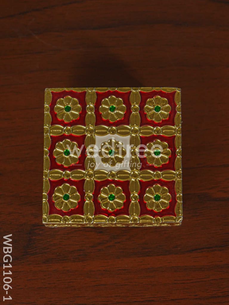 Golden Finished Red Meenakari Manai - WBG1106