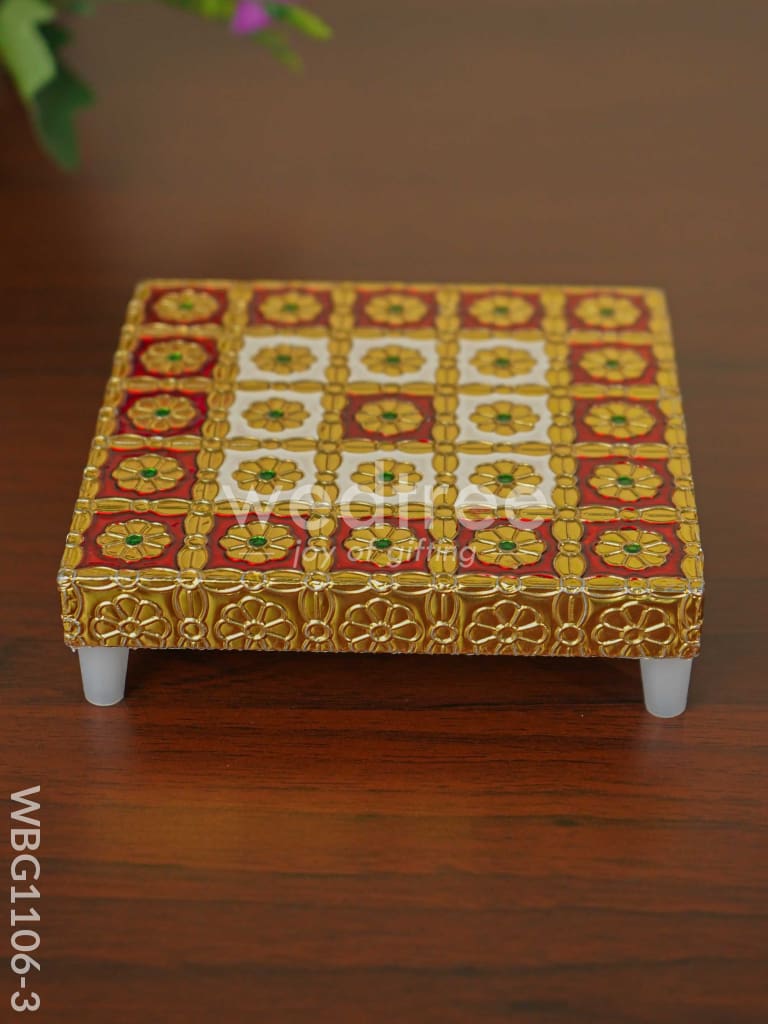 Golden Finished Red Meenakari Manai - WBG1106