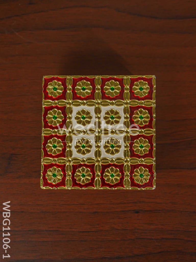 Golden Finished Red Meenakari Manai - WBG1106