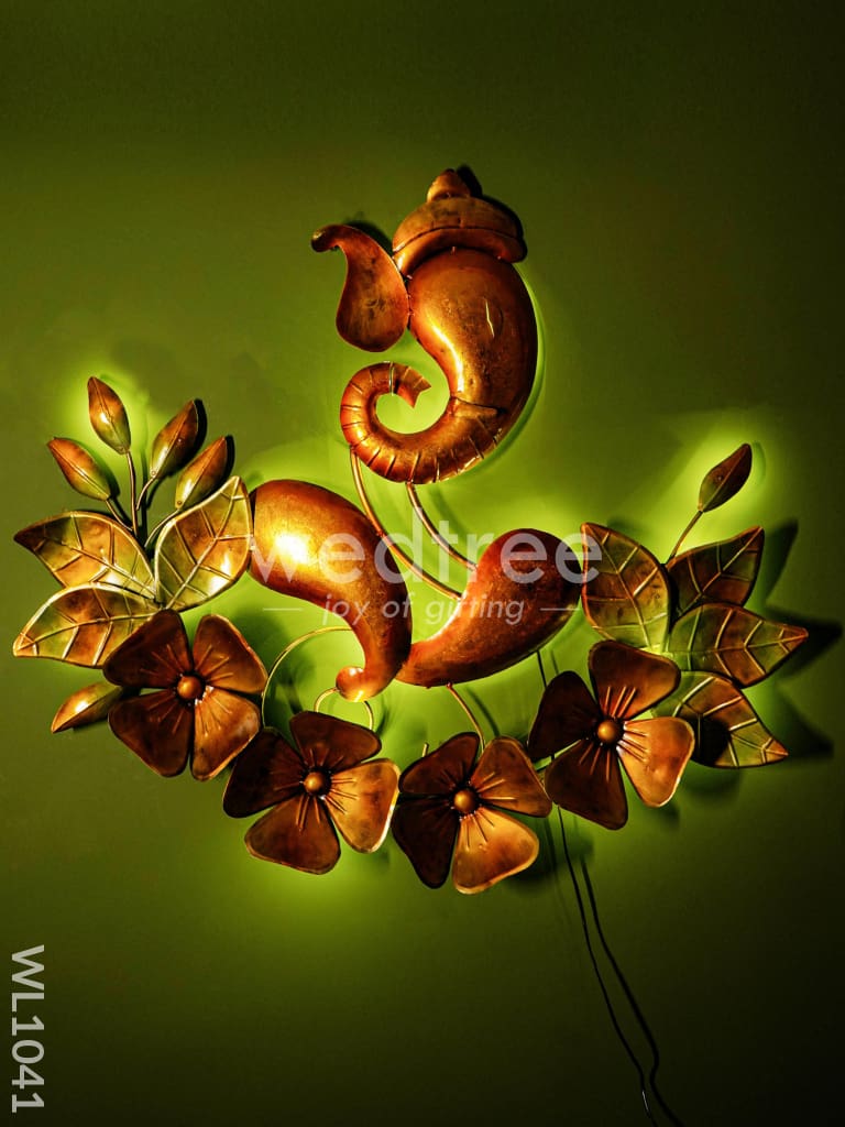 Golden Ganesha with Flowers - WL1041