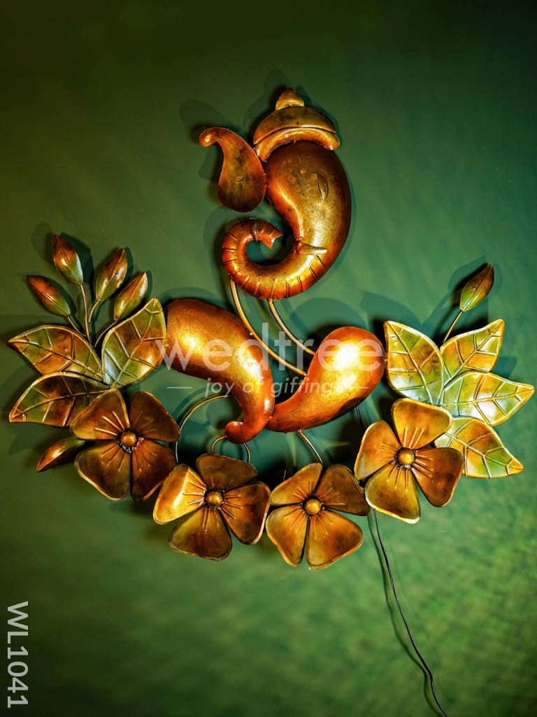 Golden Ganesha with Flowers - WL1041