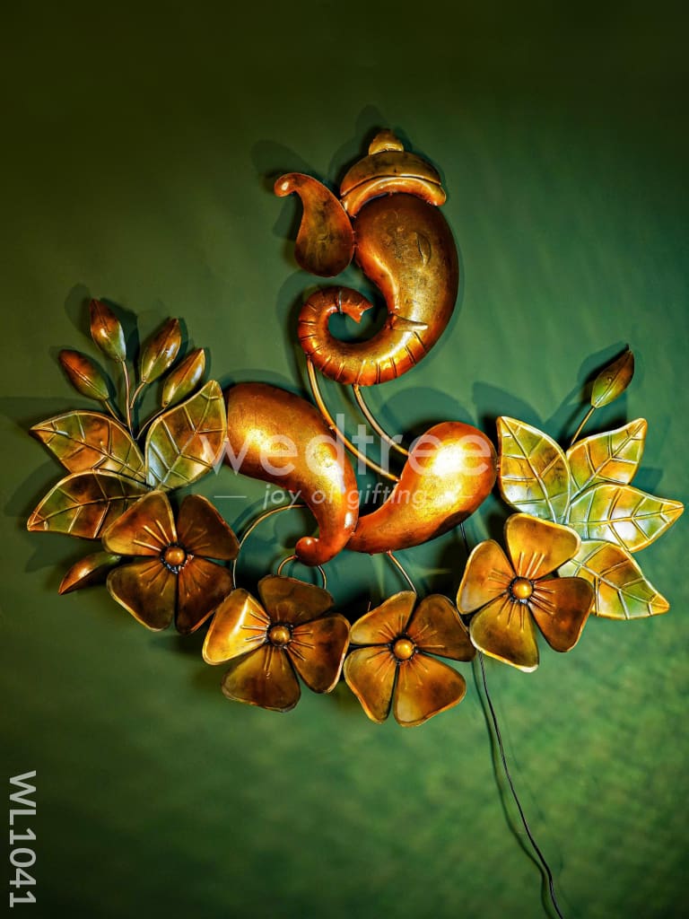 Golden Ganesha with Flowers - WL1041
