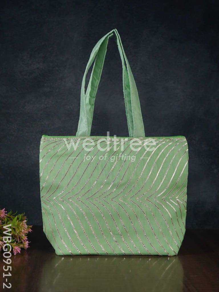 Golden Lace Work Hand Bag - (10x8) - WBG0951