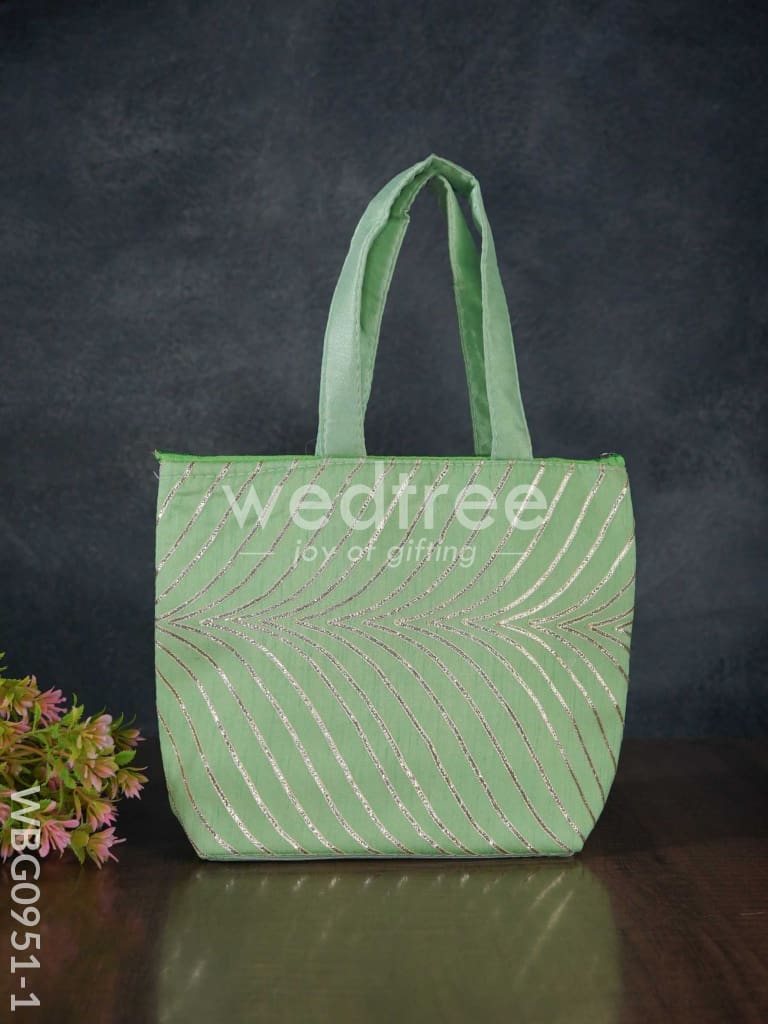 Golden Lace Work Hand Bag - (10x8) - WBG0951