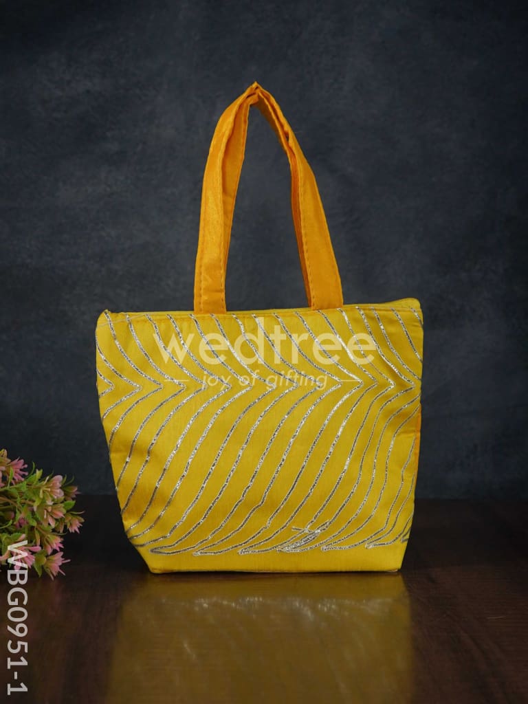 Golden Lace Work Hand Bag - (10x8) - WBG0951