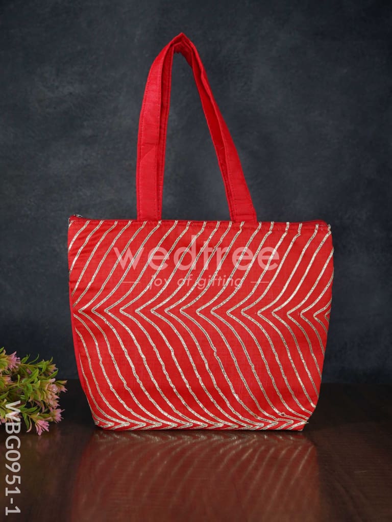 Golden Lace Work Hand Bag - (10x8) - WBG0951