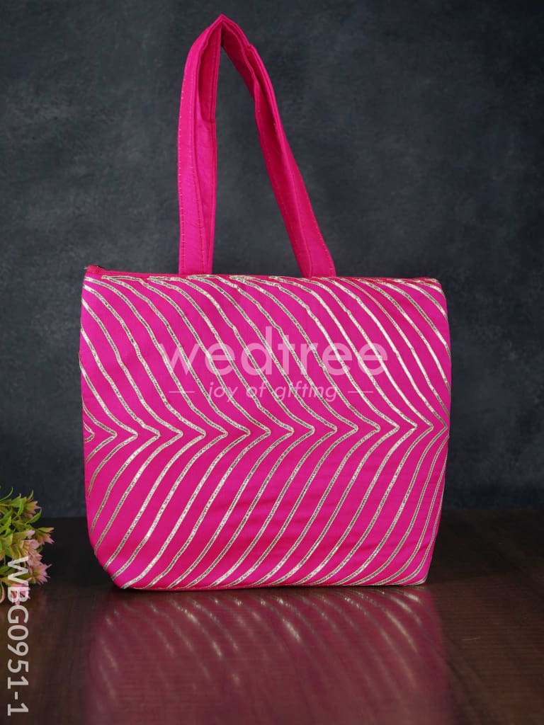 Golden Lace Work Hand Bag - (10x8) - WBG0951