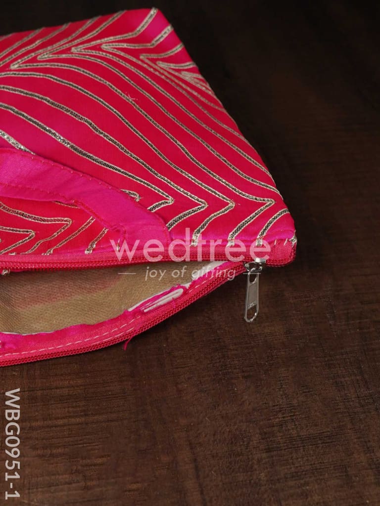Golden Lace Work Hand Bag - (10x8) - WBG0951