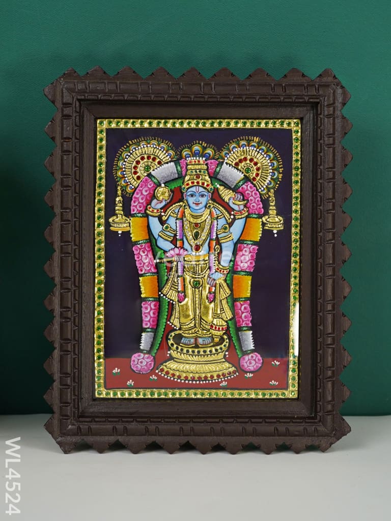 Guruvayurappan Photo frame with Tanjore art work - Flat (Gold foil) - 8 x 6 inch - WL4524