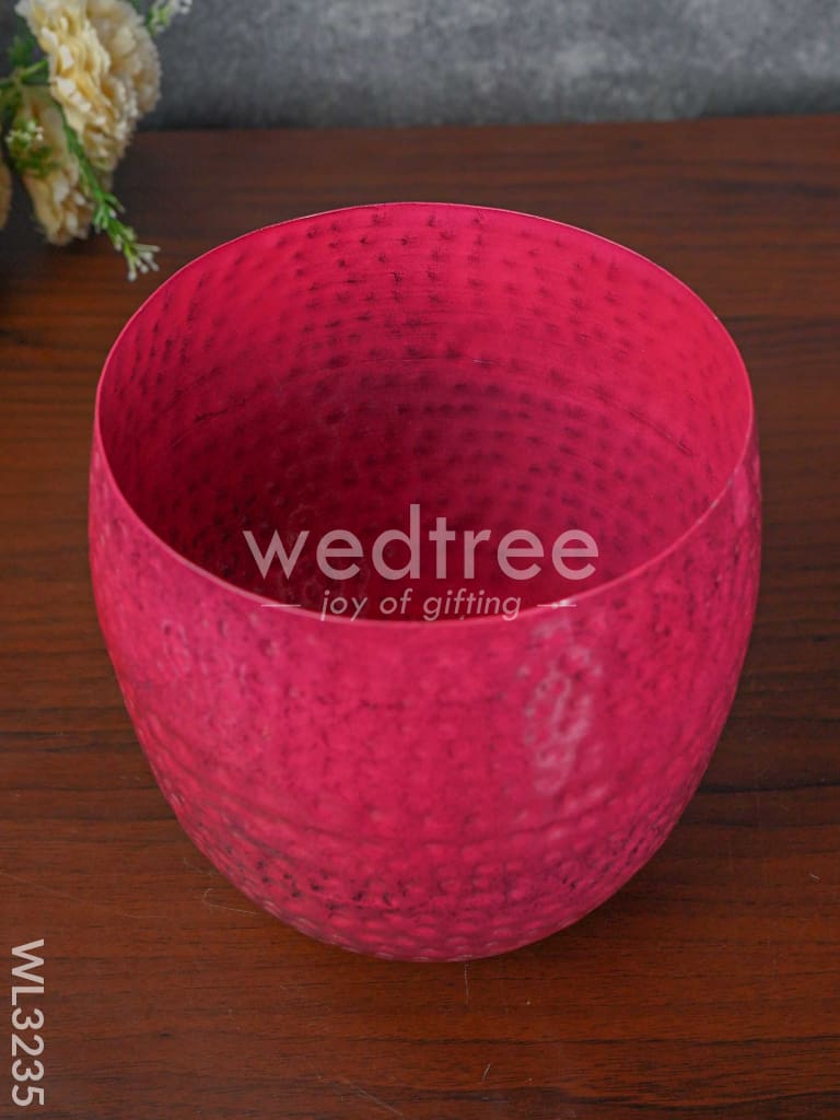 Hammered Planter Pot & Stand - WL3235
