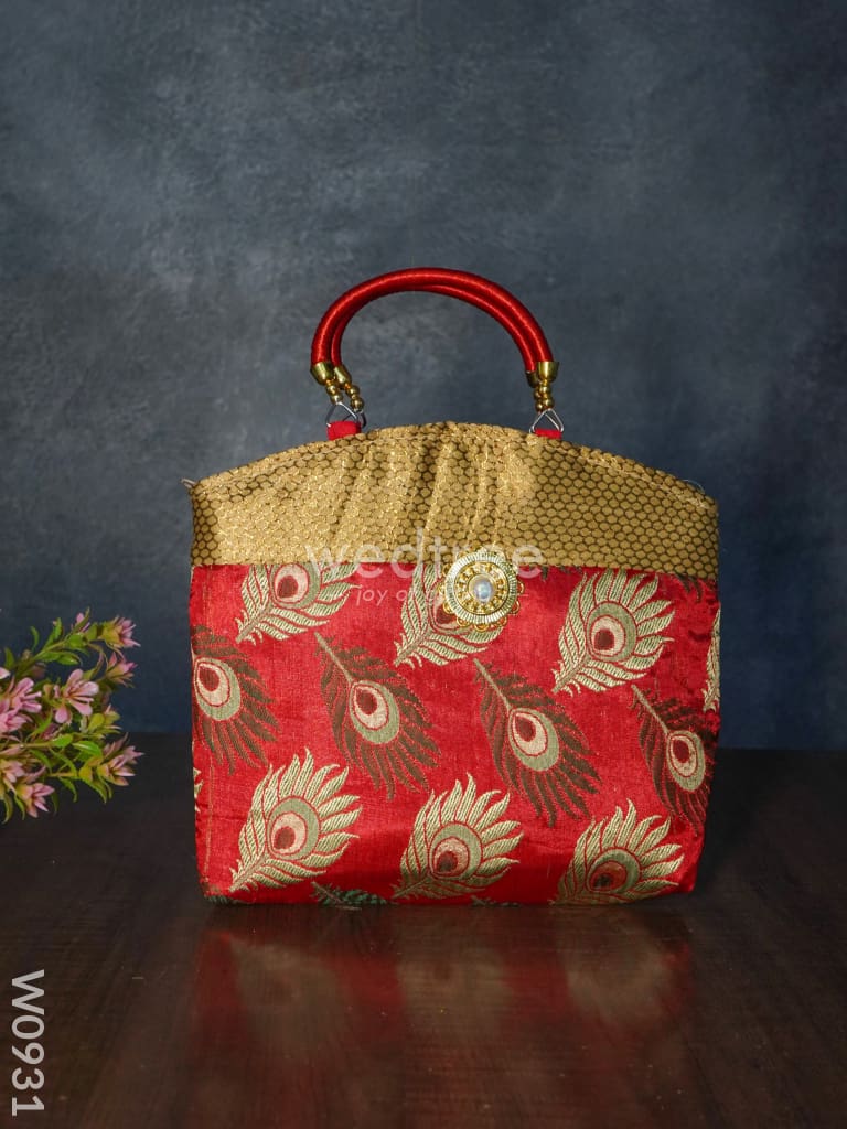 Hand Bag Peacock Feather Design - W0931
