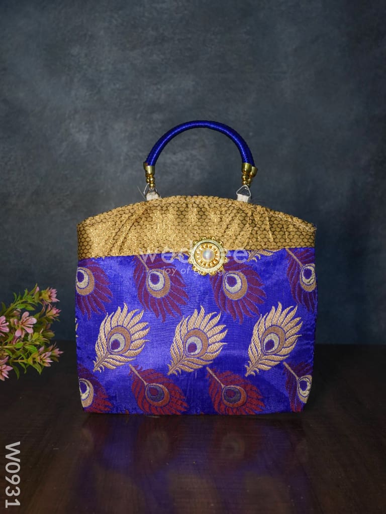 Hand Bag Peacock Feather Design - W0931