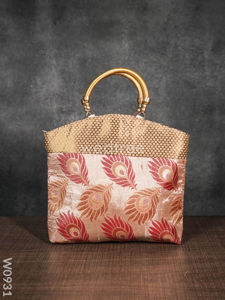 Hand Bag Peacock Feather Design - W0931