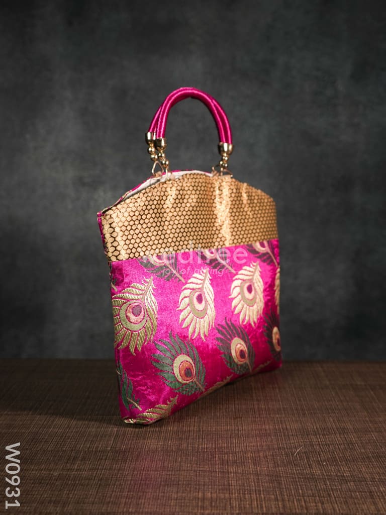 Hand Bag Peacock Feather Design - W0931