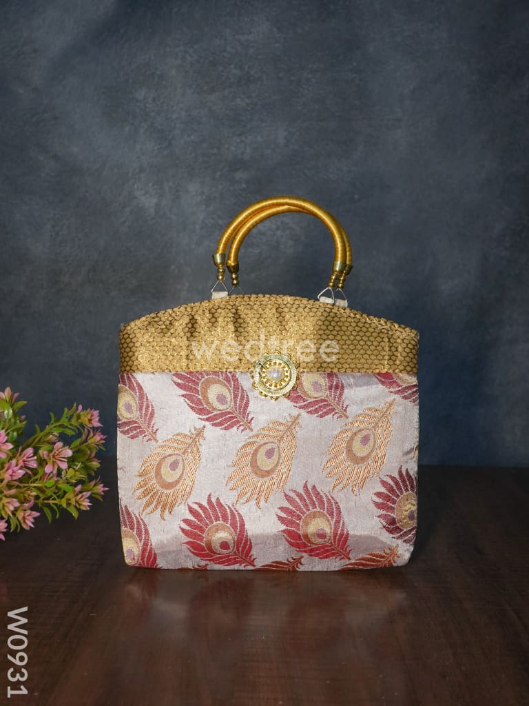 Hand Bag Peacock Feather Design - W0931