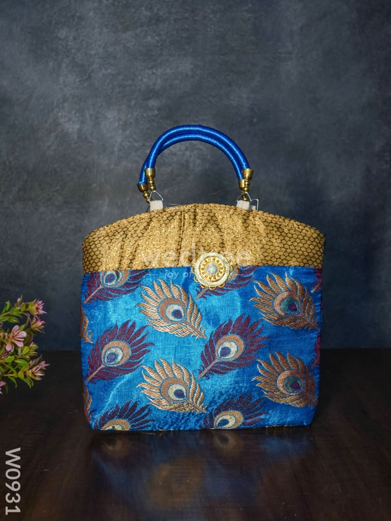 Hand Bag Peacock Feather Design - W0931