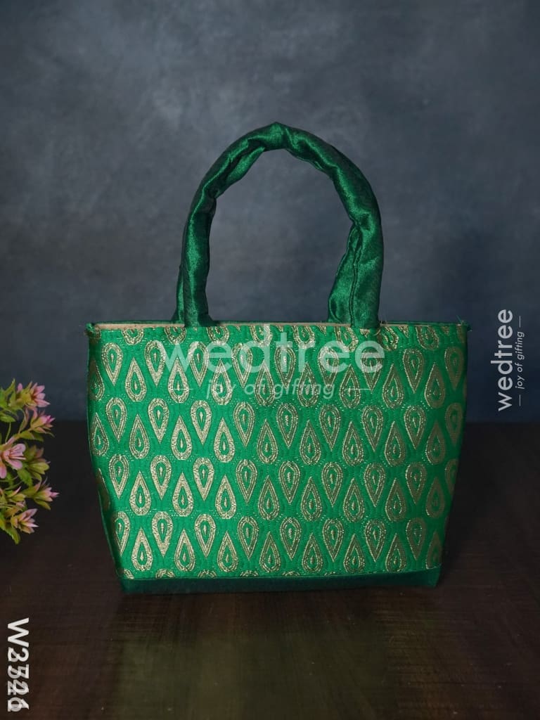 Hand Bag With Brocade Print - W3521