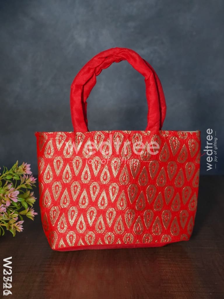 Hand Bag With Brocade Print - W3521