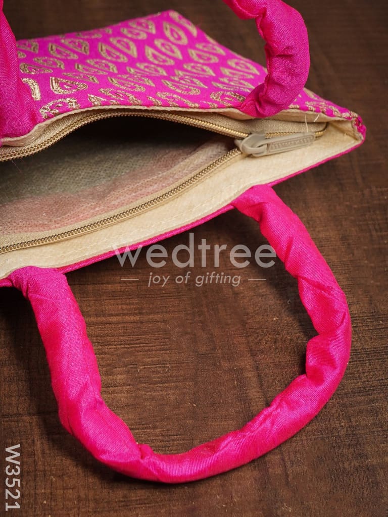 Hand Bag With Brocade Print - W3521