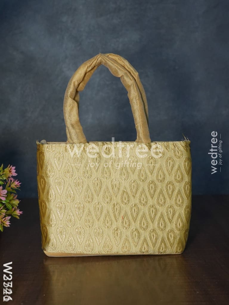 Hand Bag With Brocade Print - W3521
