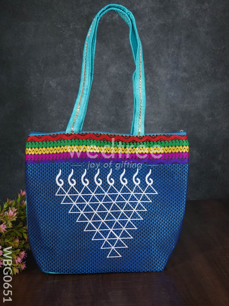 Hand bag with kolam design - WBG0651