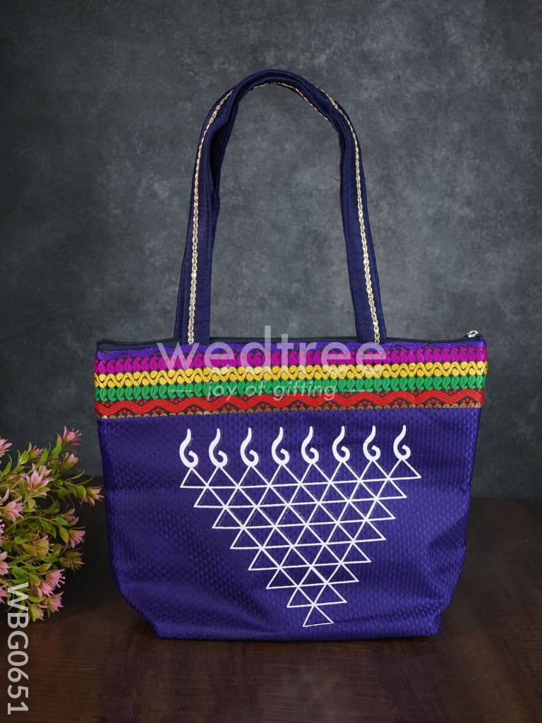 Hand bag with kolam design - WBG0651