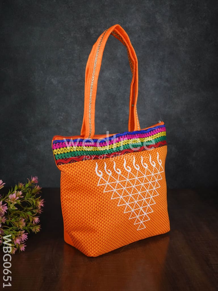 Hand bag with kolam design - WBG0651