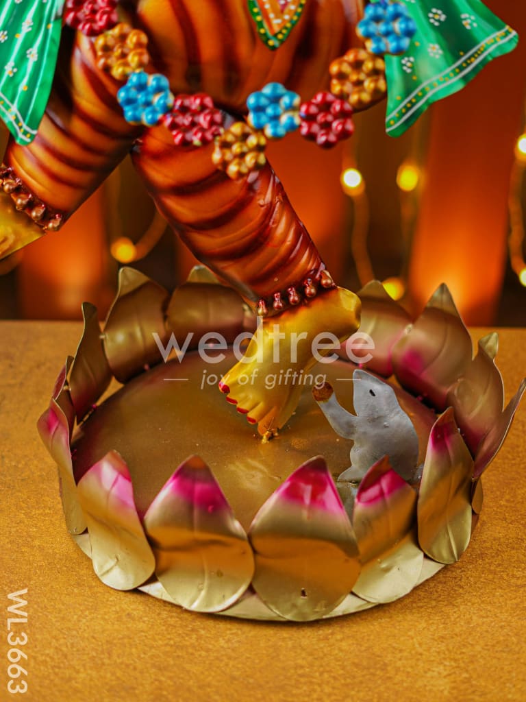 Hand Painted Dancing Ganesha Showpiece - WL3663