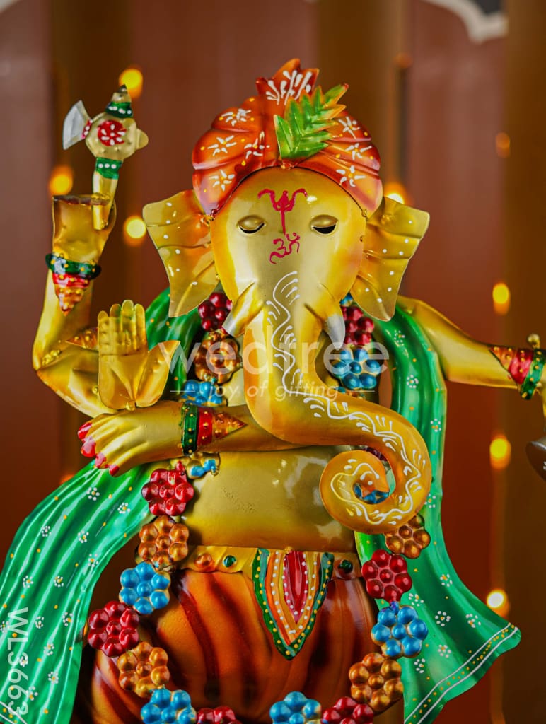 Hand Painted Dancing Ganesha Showpiece - WL3663