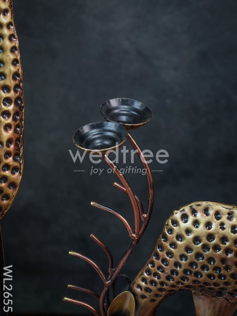 Hand Painted Deer Candle Stand - Set of 2 - WL2655
