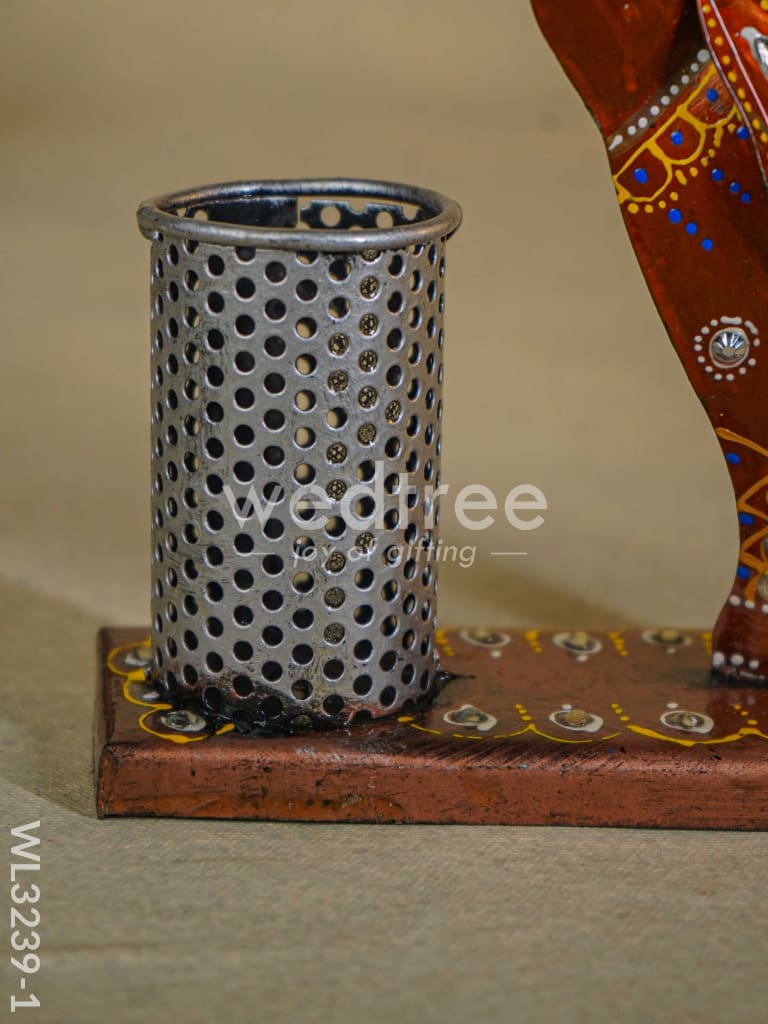 Hand Painted Elephant Pen Stand - WL3239-1