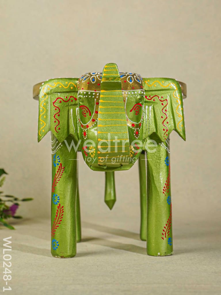 Hand Painted Elephant stool - 8 inch - WL0248-1