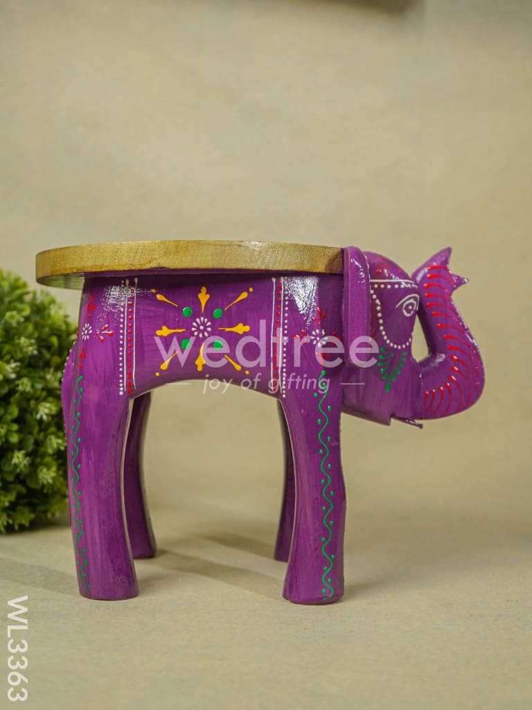 Hand Painted Elephant stool - 8 inch - WL3363