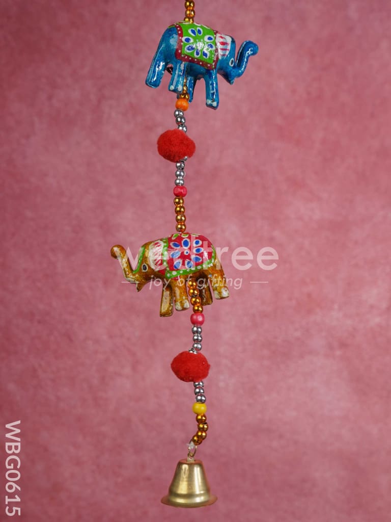 Hand Painted Metal Elephant Thoran - WBG0615