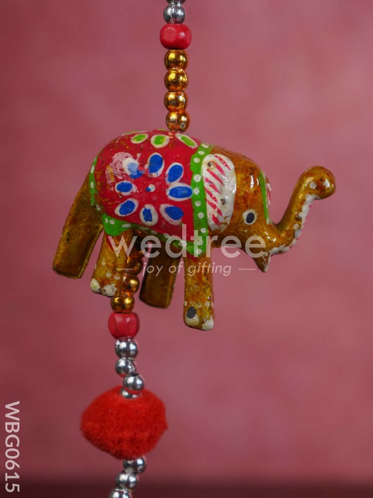 Hand Painted Metal Elephant Thoran - WBG0615
