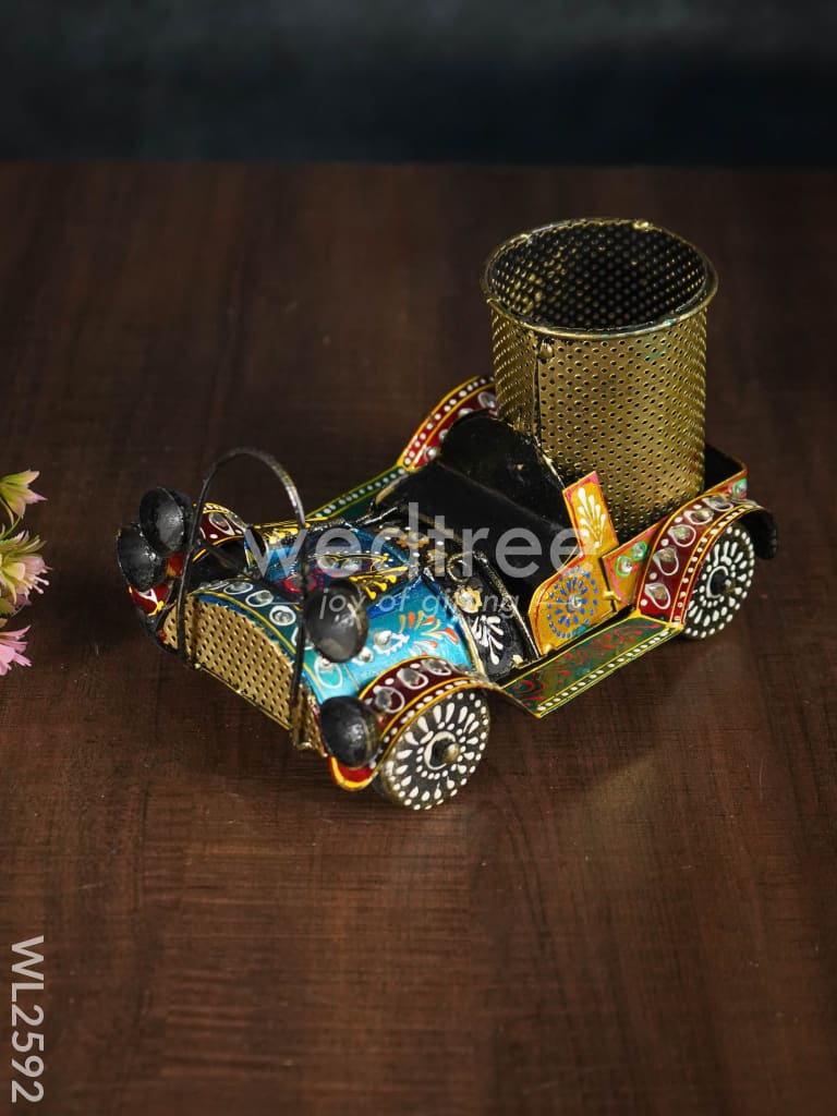 Hand Painted Metal Pen Stand - Jeep - WL2592