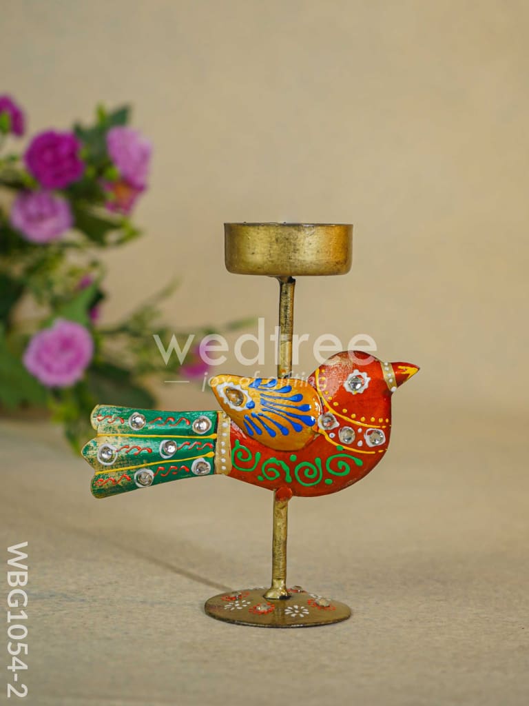 Hand-painted Sparrow T-Light Holder - WBG1054-2