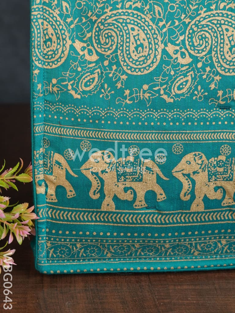 Handbag with all over Elephant and Floral Prints - WBG0643