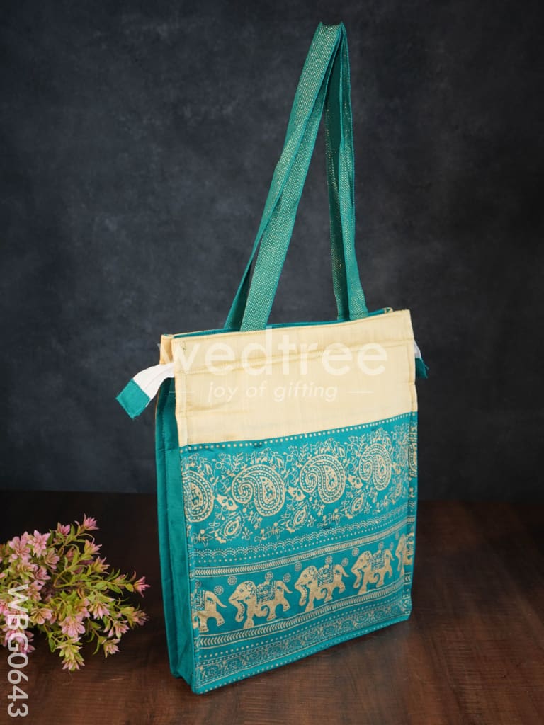 Handbag with all over Elephant and Floral Prints - WBG0643