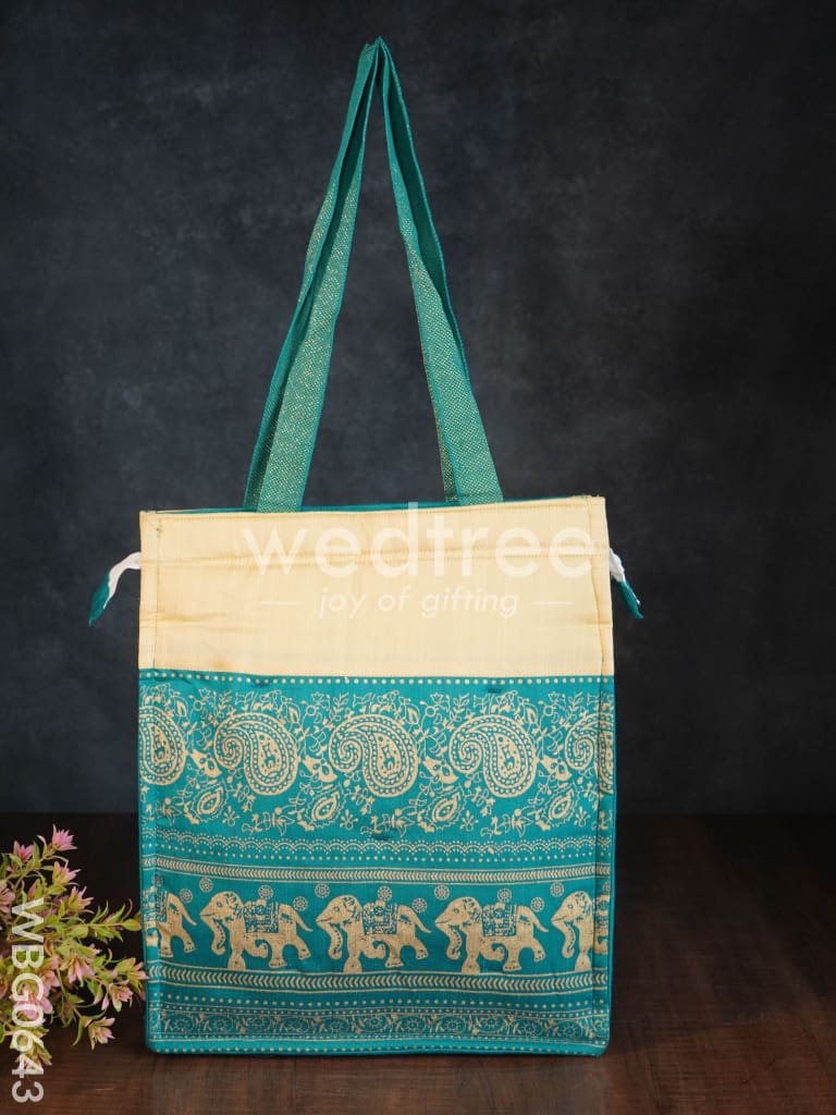 Handbag with all over Elephant and Floral Prints - WBG0643
