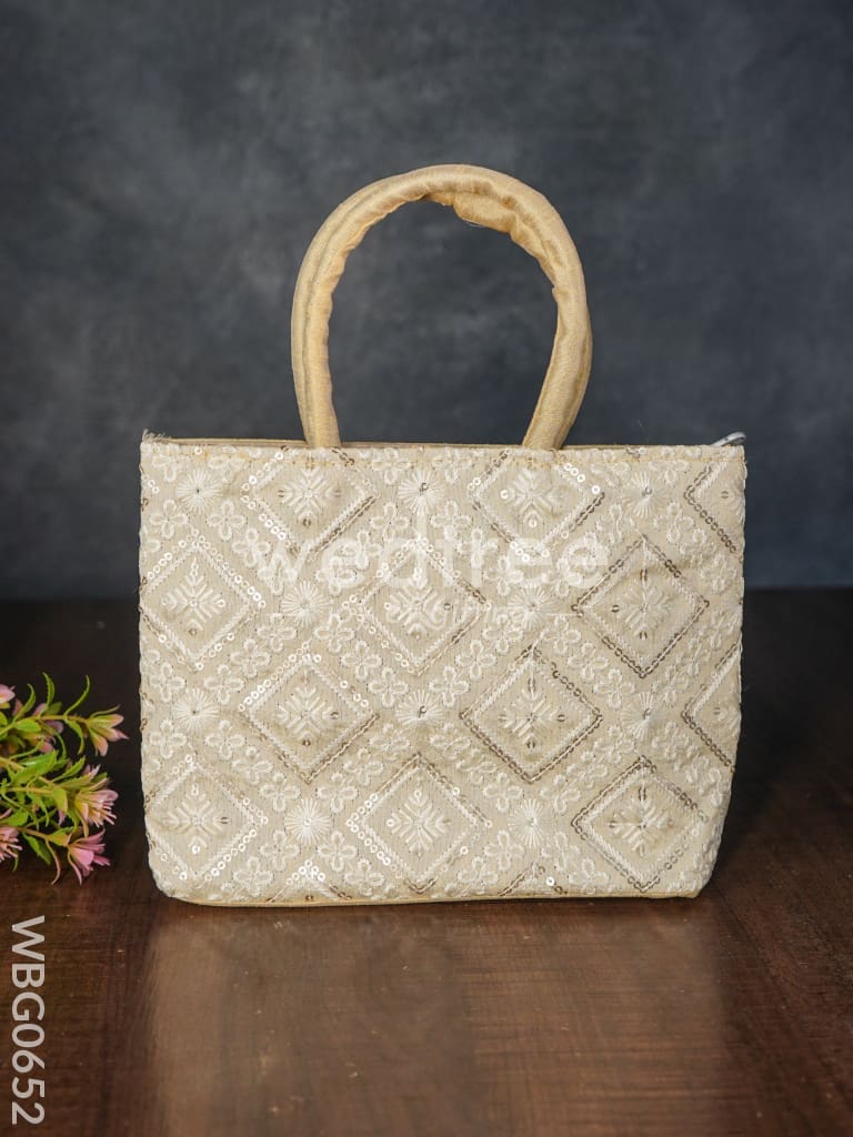 Handbag with Chikankari Work (Assorted) - WBG0652