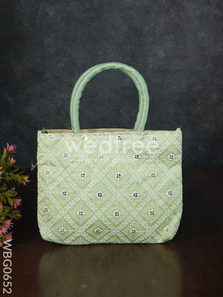 Handbag with Chikankari Work (Assorted) - WBG0652