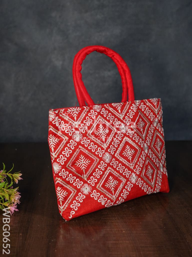 Handbag with Chikankari Work (Assorted) - WBG0652