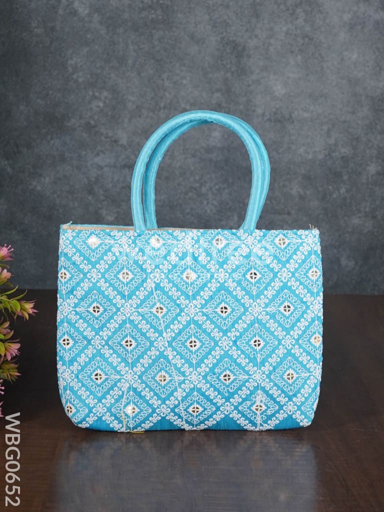 Handbag with Chikankari Work (Assorted) - WBG0652