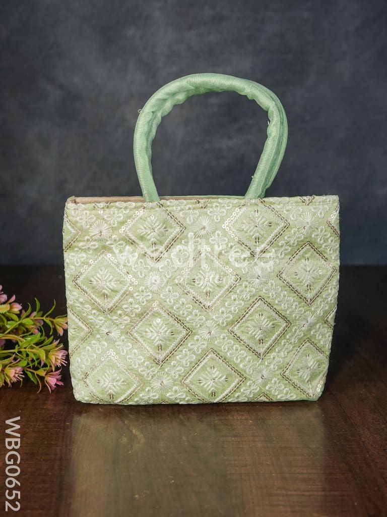 Handbag with Chikankari Work (Assorted) - WBG0652