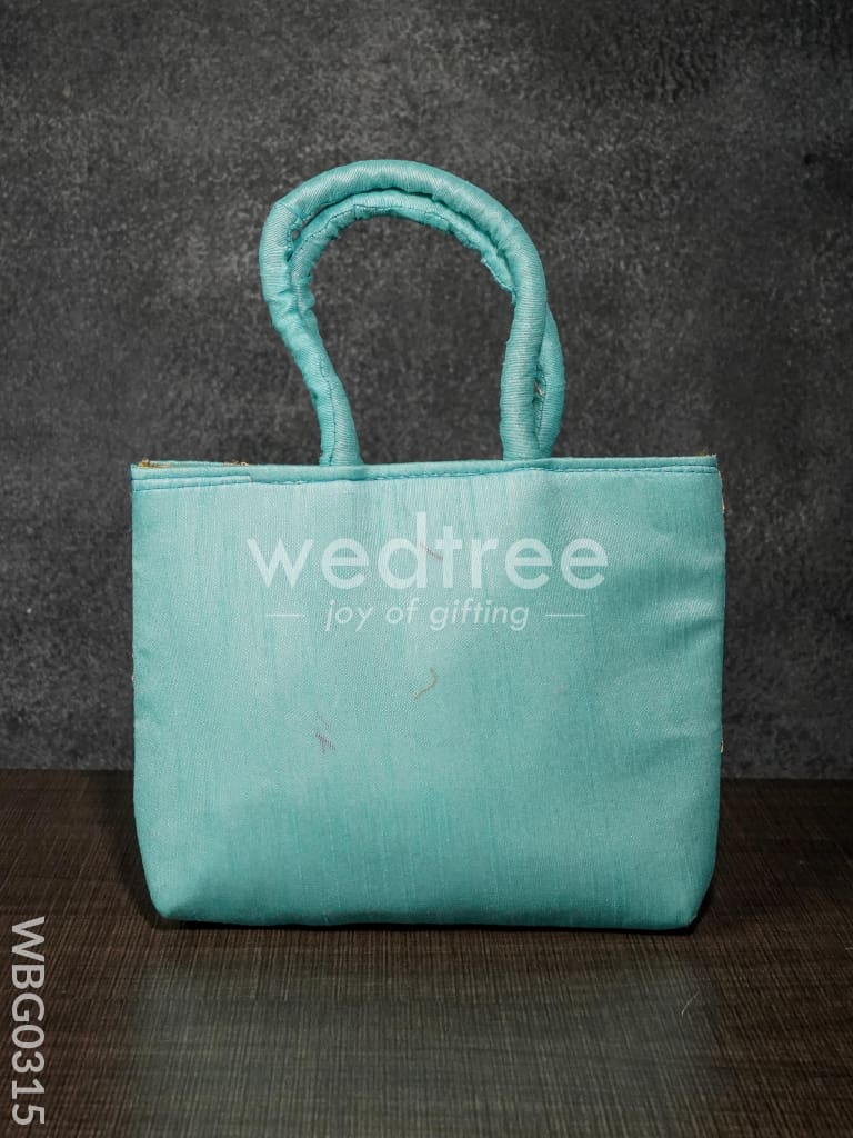 Handbag with Golden Floral Embroidery - WBG0315