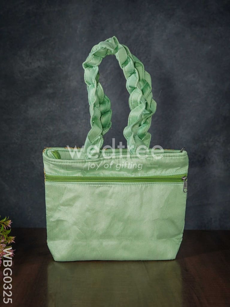 Handbag with Golden Floral Embroidery - WBG0325