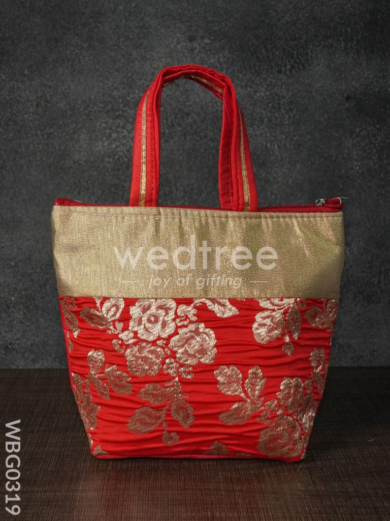 Handbag with Golden Floral Printed Design - WBG0319