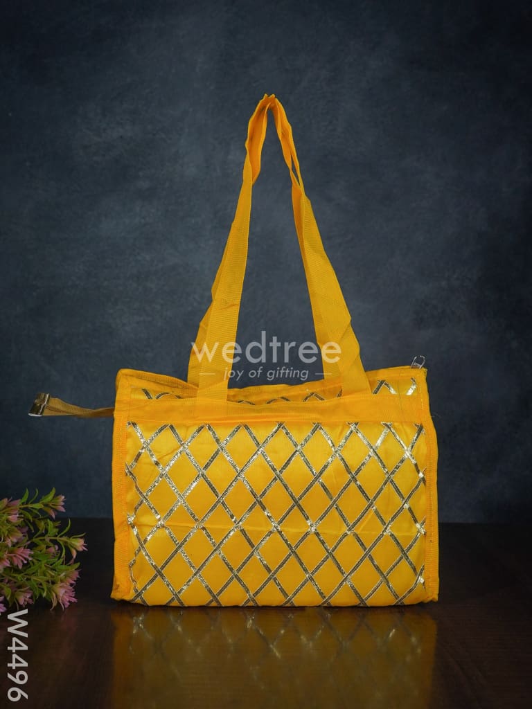 Handbag with Golden Lace Work - W4496